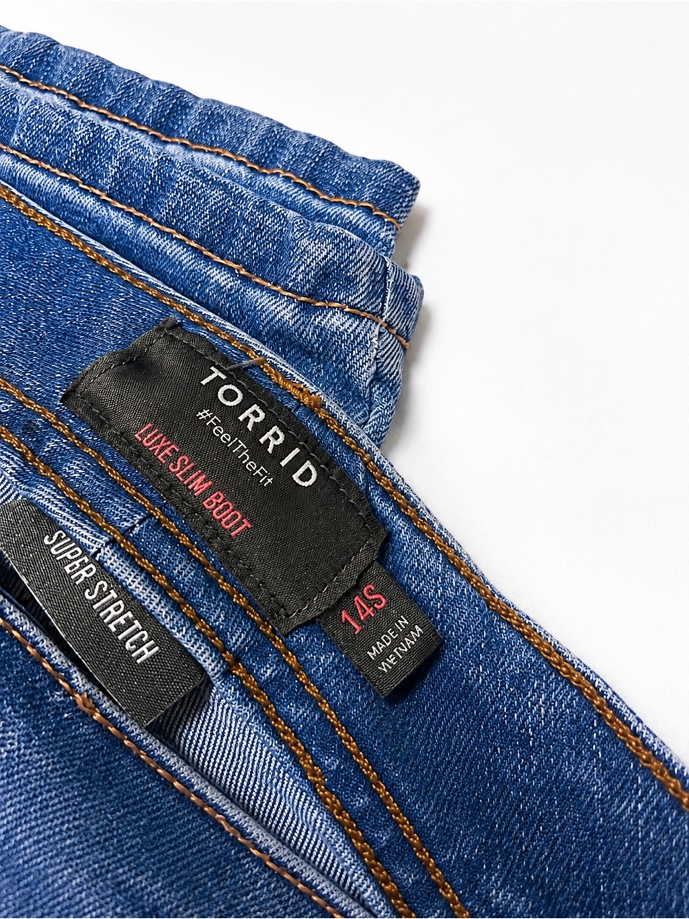 torrid Blue Boot-Cut Jeans with Contrast Stitching